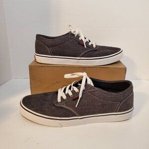 Vans "Off the Wall" Lace up Chambre Grey/Black Men's Skateboard Shoes Size 10.5